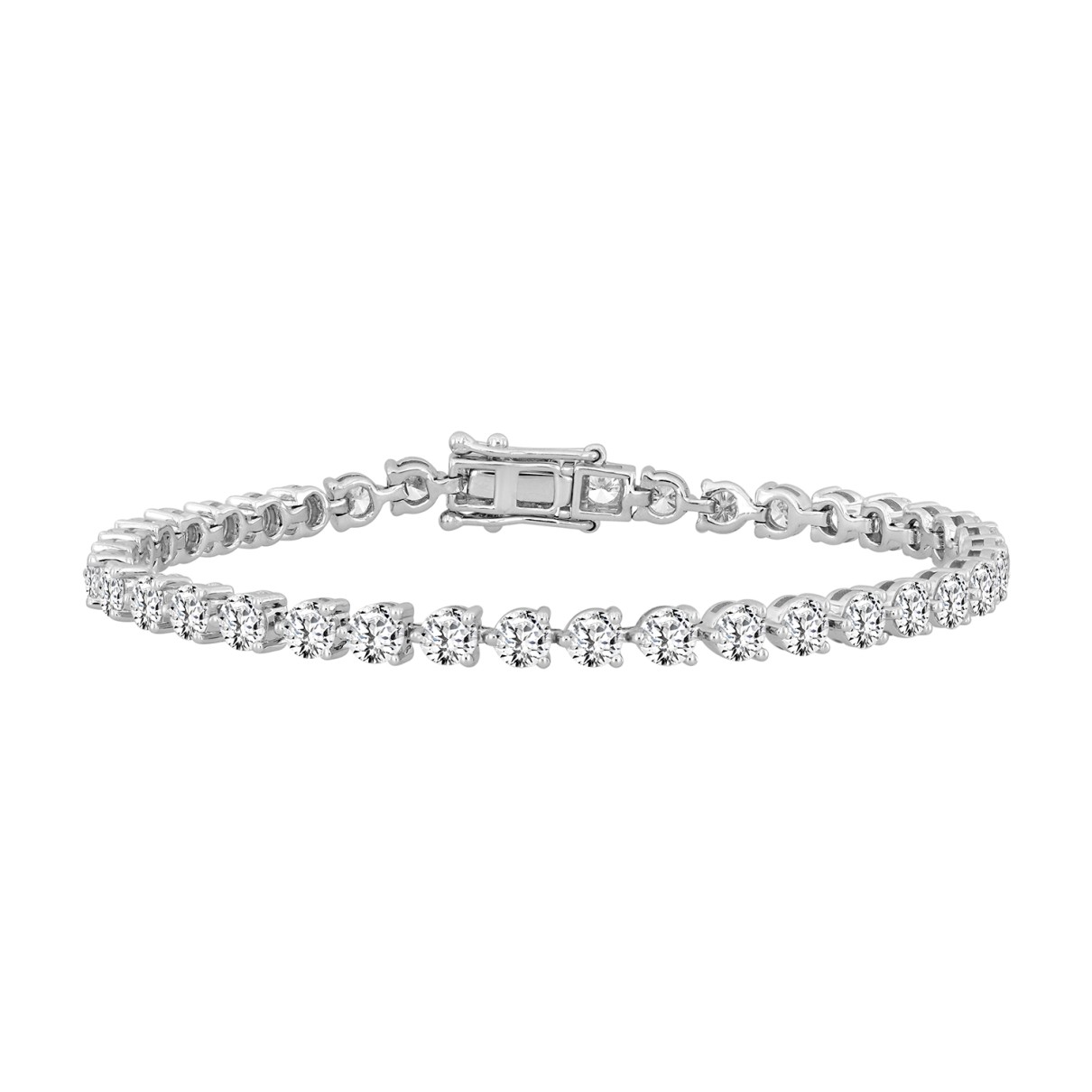 LADIES BRACELET 7CT ROUND DIAMOND 14K WHITE GOLD...