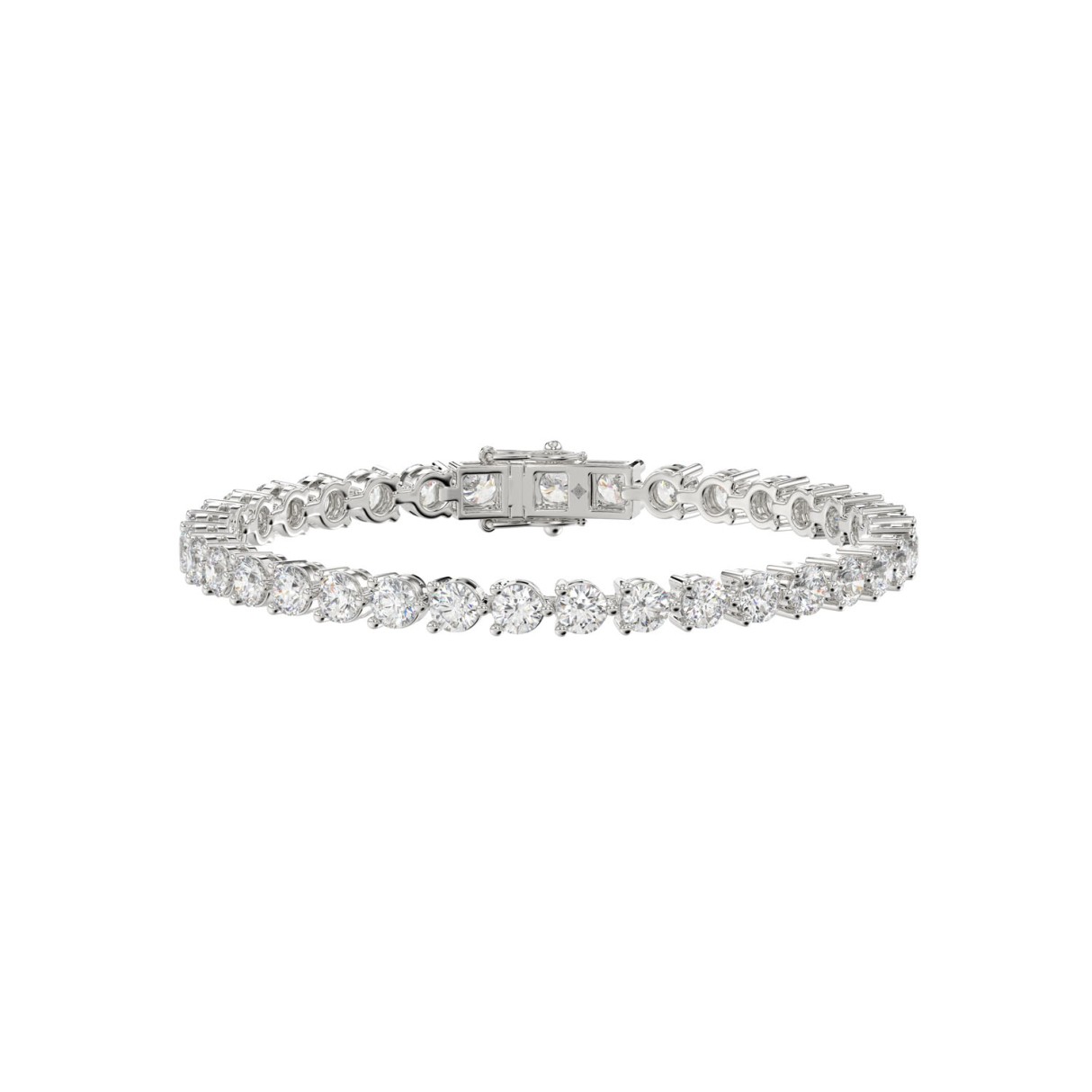 LADIES BRACELET 7CT ROUND DIAMOND 14K WHITE GOLD