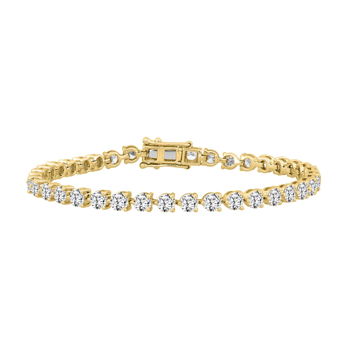 LADIES BRACELET 7CT ROUND DIAMOND 14K YELLOW GOLD...