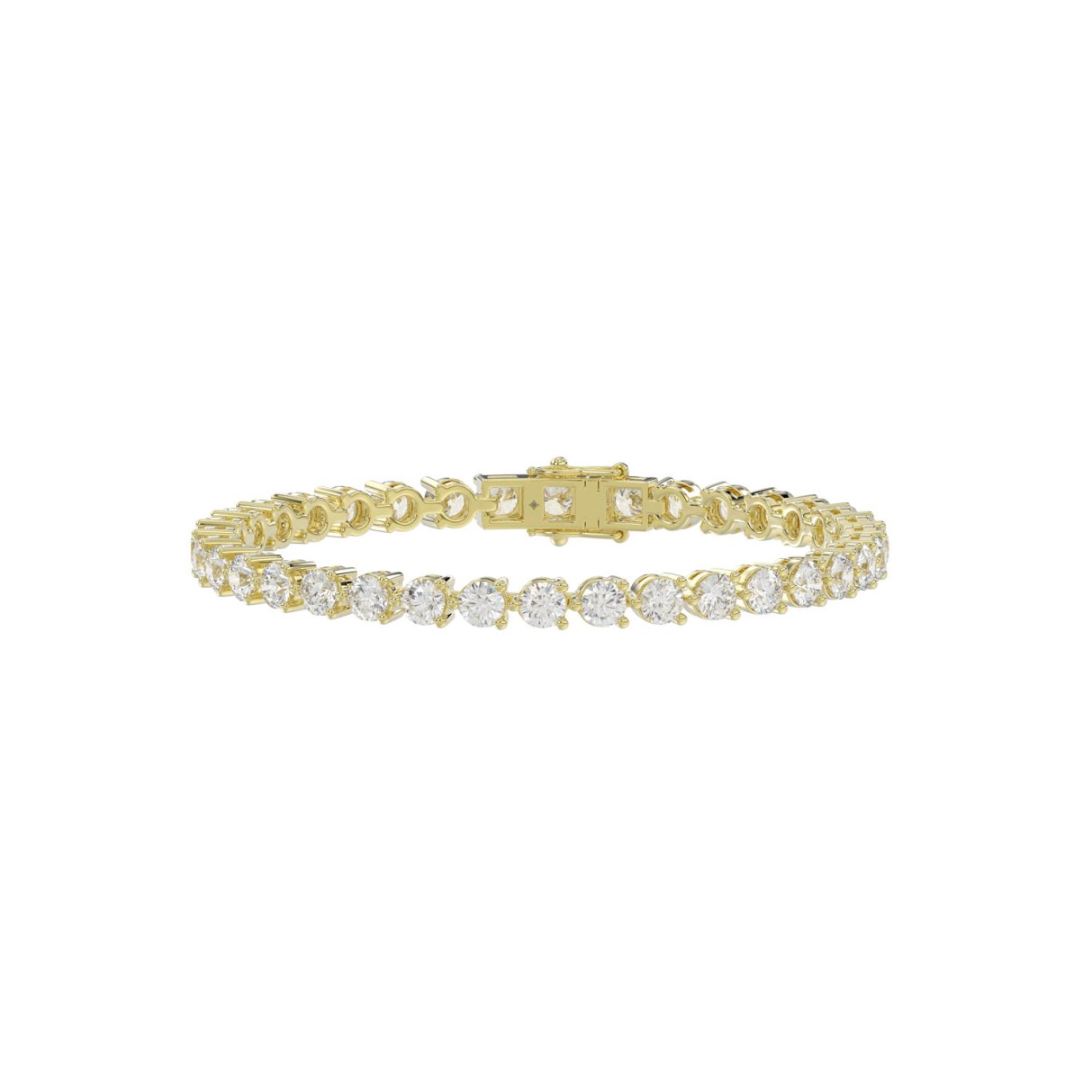 LADIES BRACELET 7CT ROUND DIAMOND 14K YELLOW GOLD