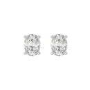 LADIES SOLITAIRE EARRINGS 3CT OVAL DIAMOND 14K WHITE GOLD (CENTER STONE OVAL DIAMOND 1 1/2CT )