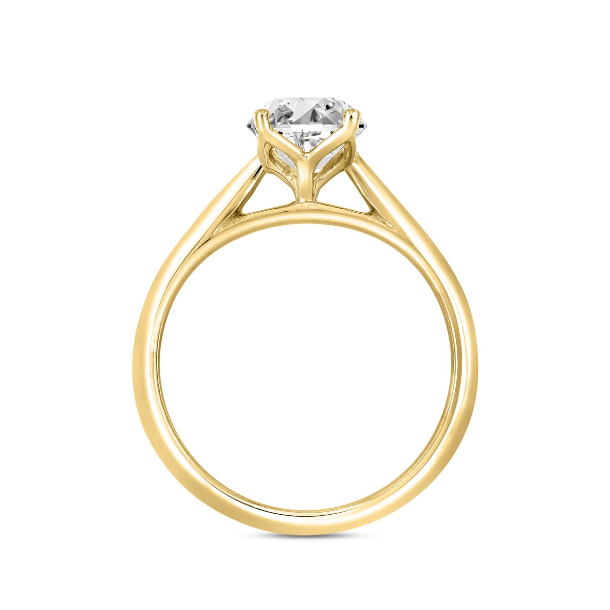 LADIES SOLITAIRE RING 1/2CT OVAL DIAMOND 14K YELLOW GOLD