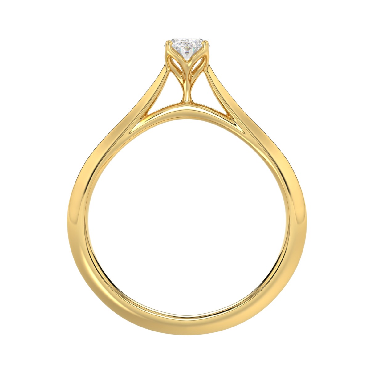 LADIES SOLITAIRE RING 1/2CT OVAL DIAMOND 14K YELLOW GOLD