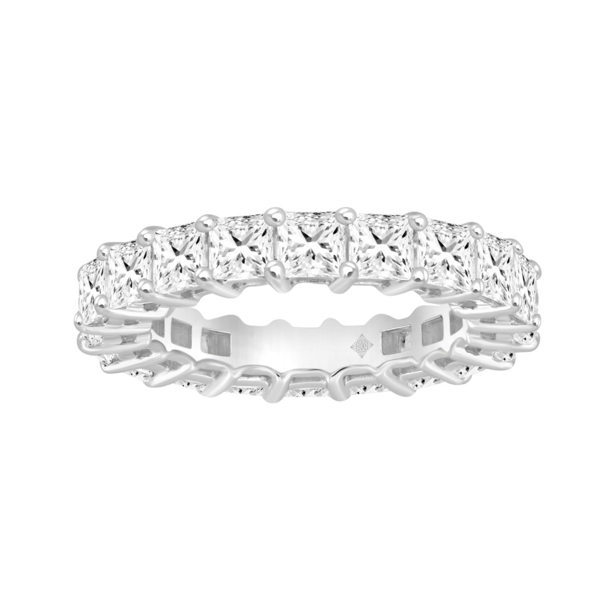 LADIES ETERNITY BAND 4 3/4CT PRINCESS DIAMOND 14K ...