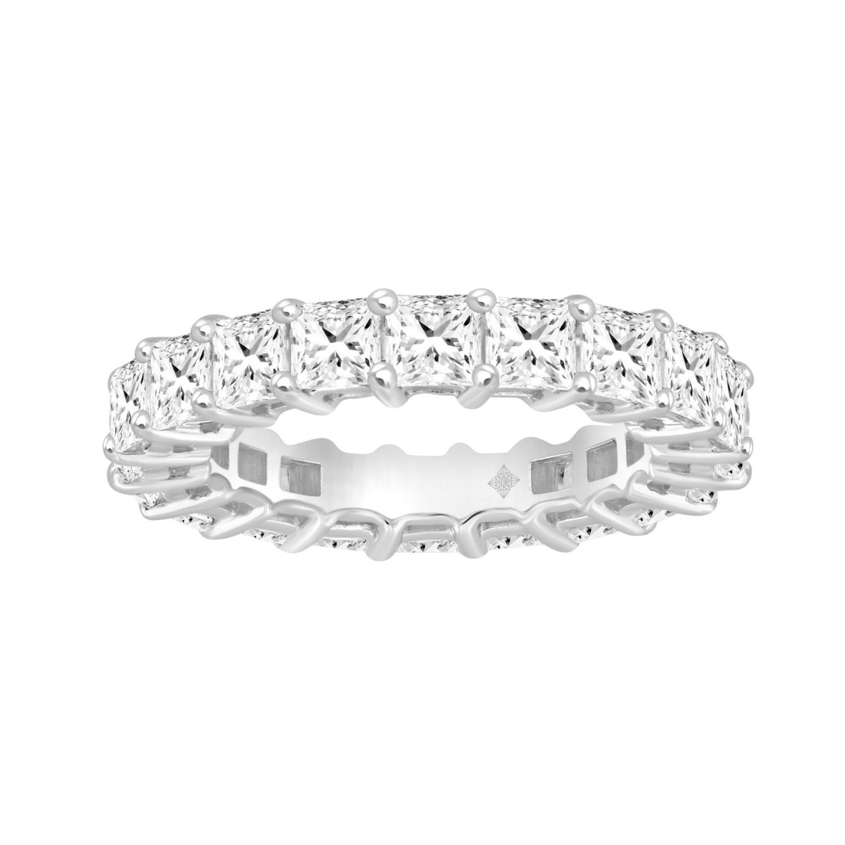 LADIES ETERNITY BAND 4 3/4CT PRINCESS DIAMOND 14K ...