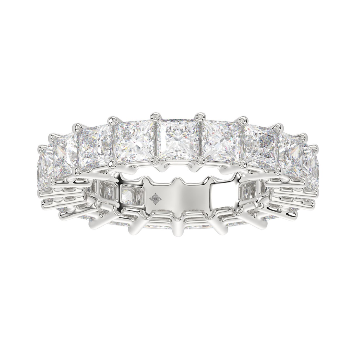 LADIES ETERNITY BAND 4 3/4CT PRINCESS DIAMOND 14K ...