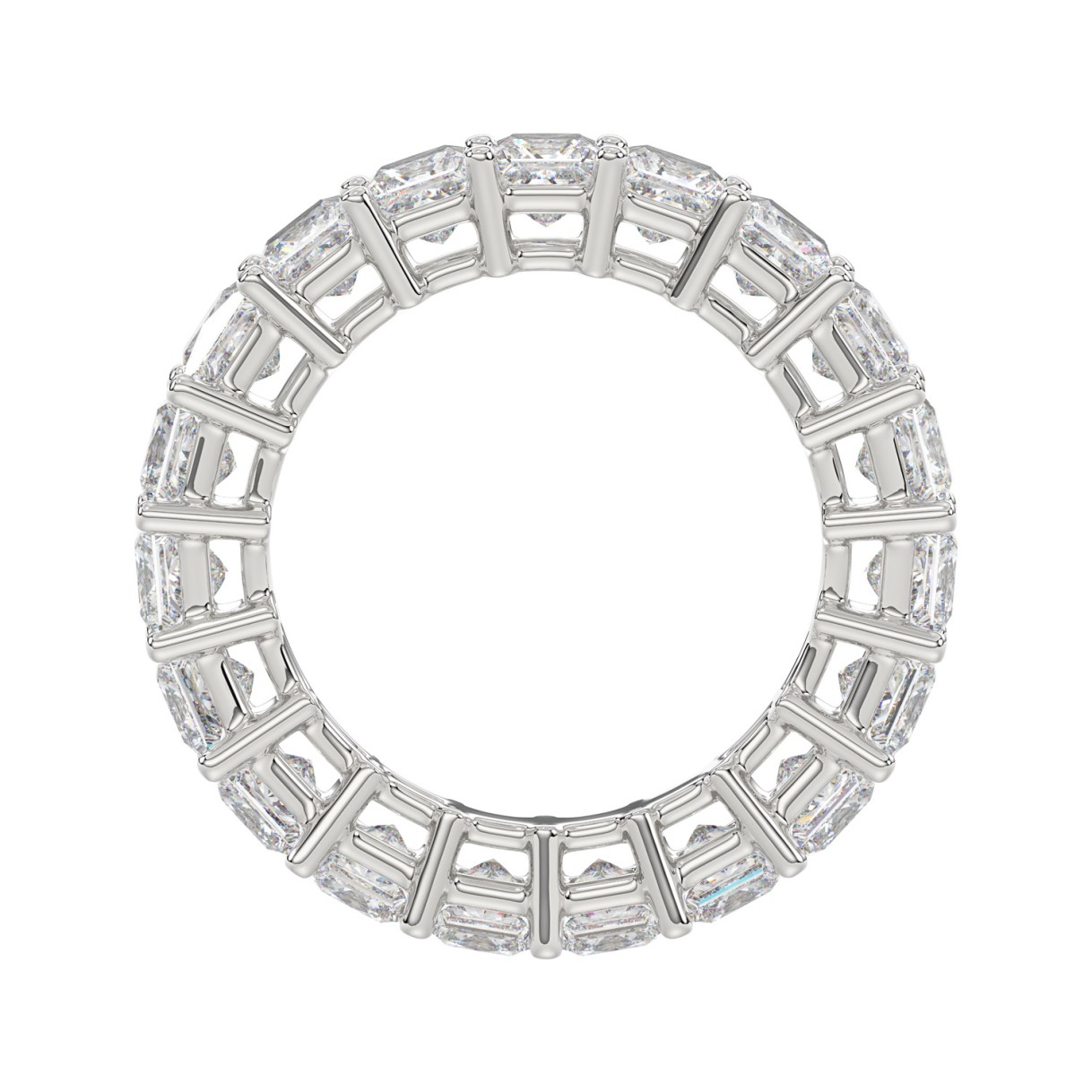 LADIES ETERNITY BAND 4 3/4CT PRINCESS DIAMOND 14K WHITE GOLD