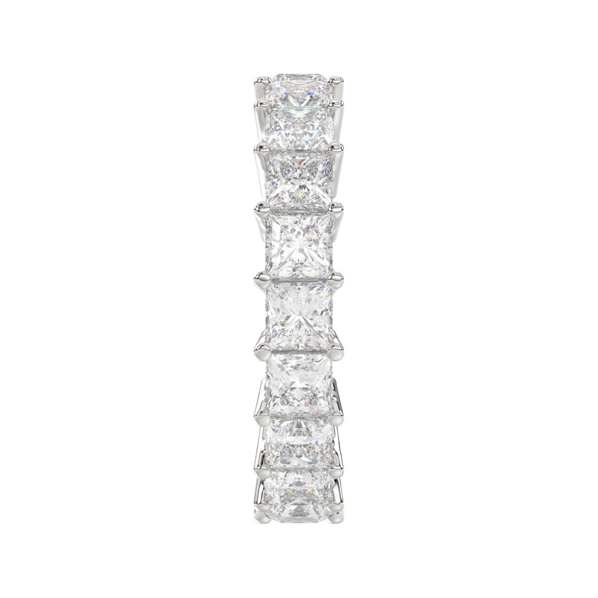 LADIES ETERNITY BAND 4 3/4CT PRINCESS DIAMOND 14K WHITE GOLD