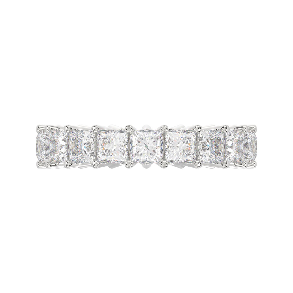 LADIES ETERNITY BAND 4 3/4CT PRINCESS DIAMOND 14K WHITE GOLD
