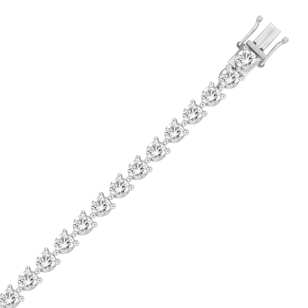 LADIES BRACELET 11CT ROUND DIAMOND 14K WHITE GOLD