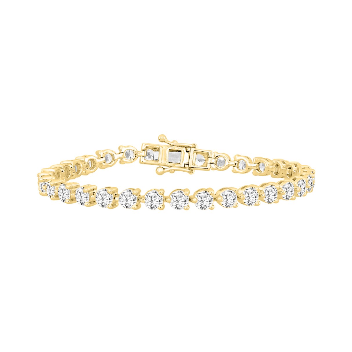 LADIES BRACELET 11CT ROUND DIAMOND 14K YELLOW GOLD...