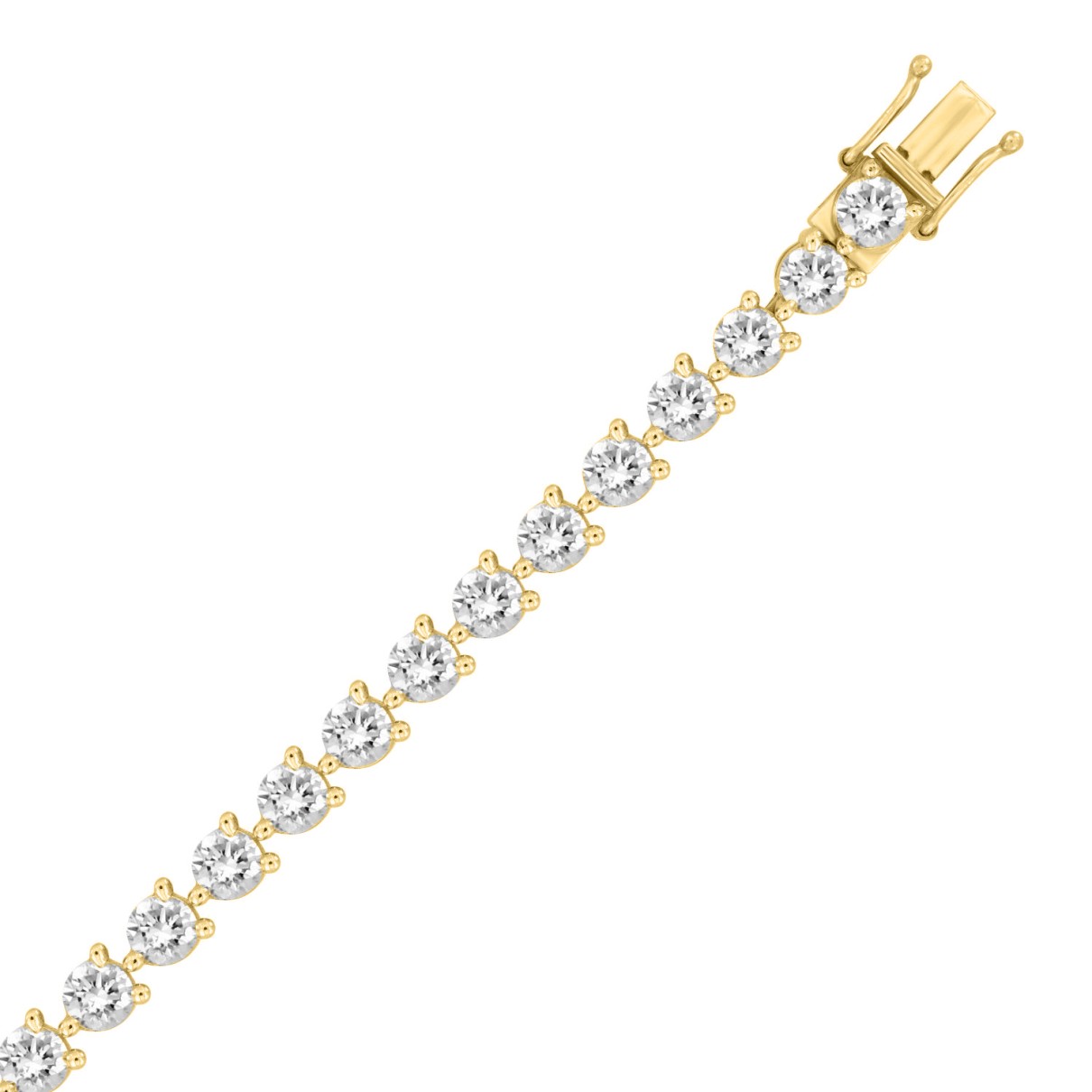 LADIES BRACELET 11CT ROUND DIAMOND 14K YELLOW GOLD