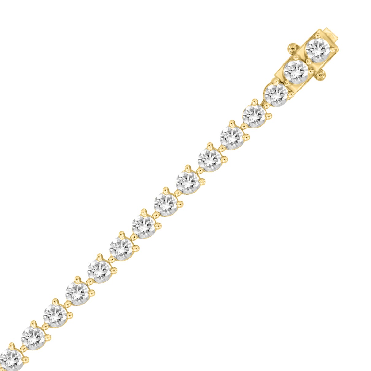 LADIES BRACELET 11CT ROUND DIAMOND 14K YELLOW GOLD