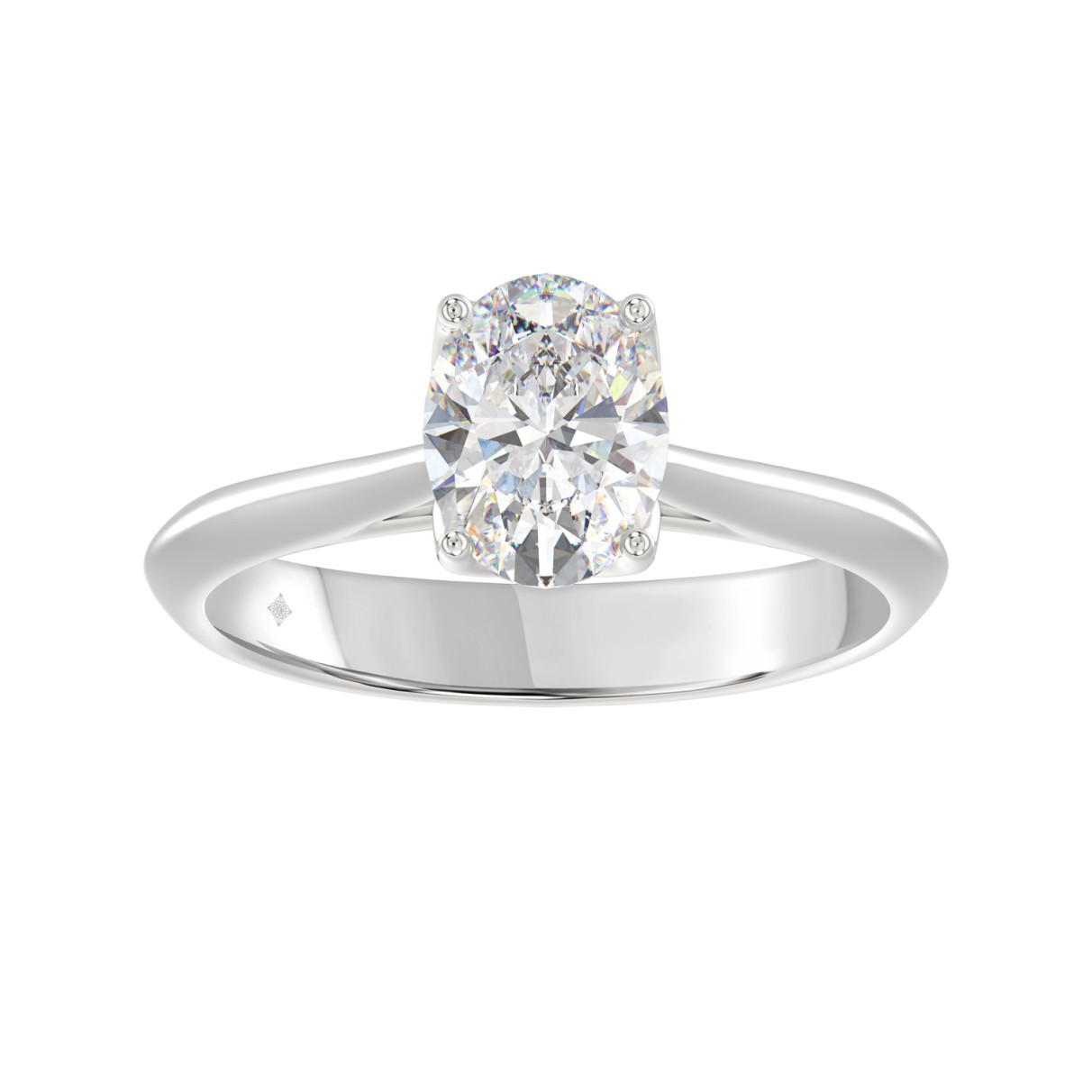 LADIES SOLITAIRE RING 1 1/2CT OVAL DIAMOND 14K WHI...