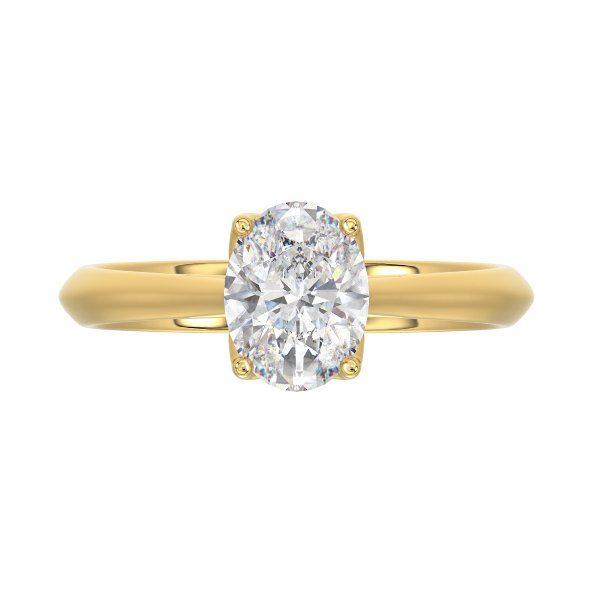 LADIES SOLITAIRE RING 1 1/2CT OVAL DIAMOND 14K YELLOW GOLD