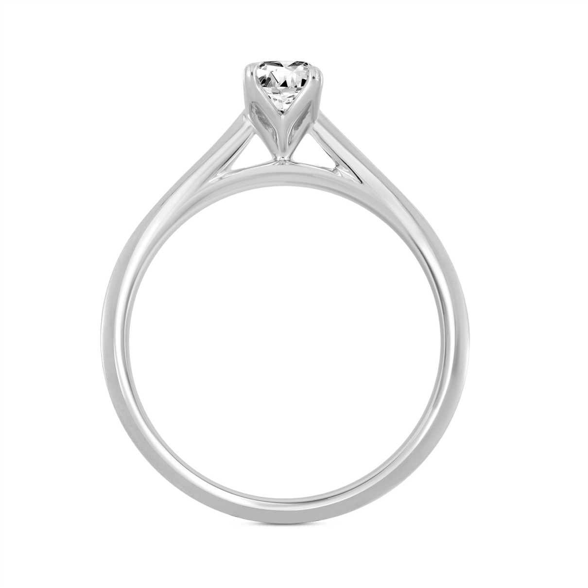 LADIES SOLITAIRE RING 1/2CT PEAR DIAMOND 14K WHITE GOLD