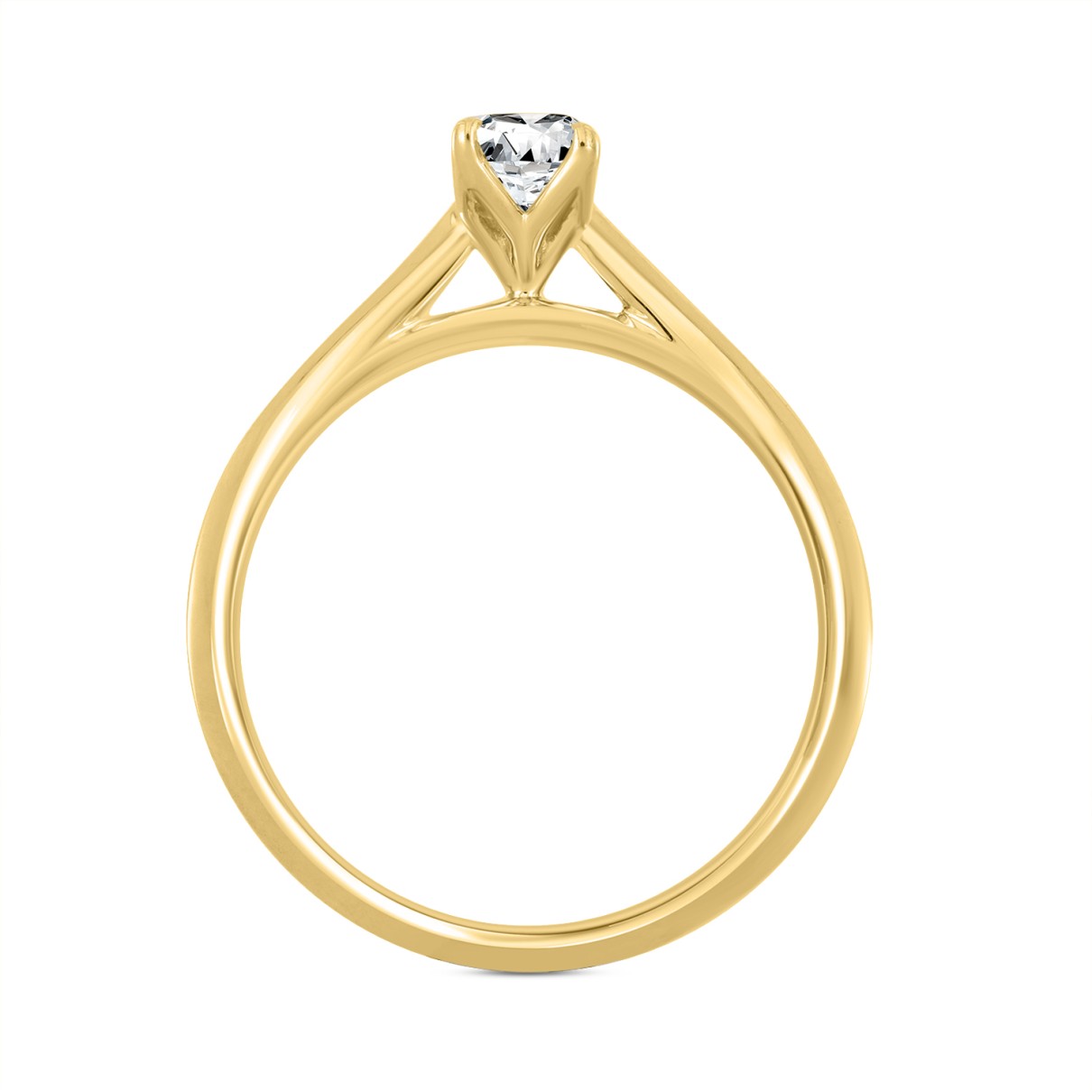 LADIES SOLITAIRE RING 1/2CT PEAR DIAMOND 14K YELLOW GOLD