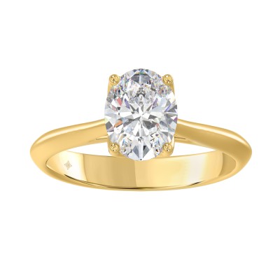 Luxury 2.00 Ct Oval Lab-Grown Diamond Solitaire Engagement Ring In 18K Yellow Gold (Color F-G -Clarity Vs1/Vs2)