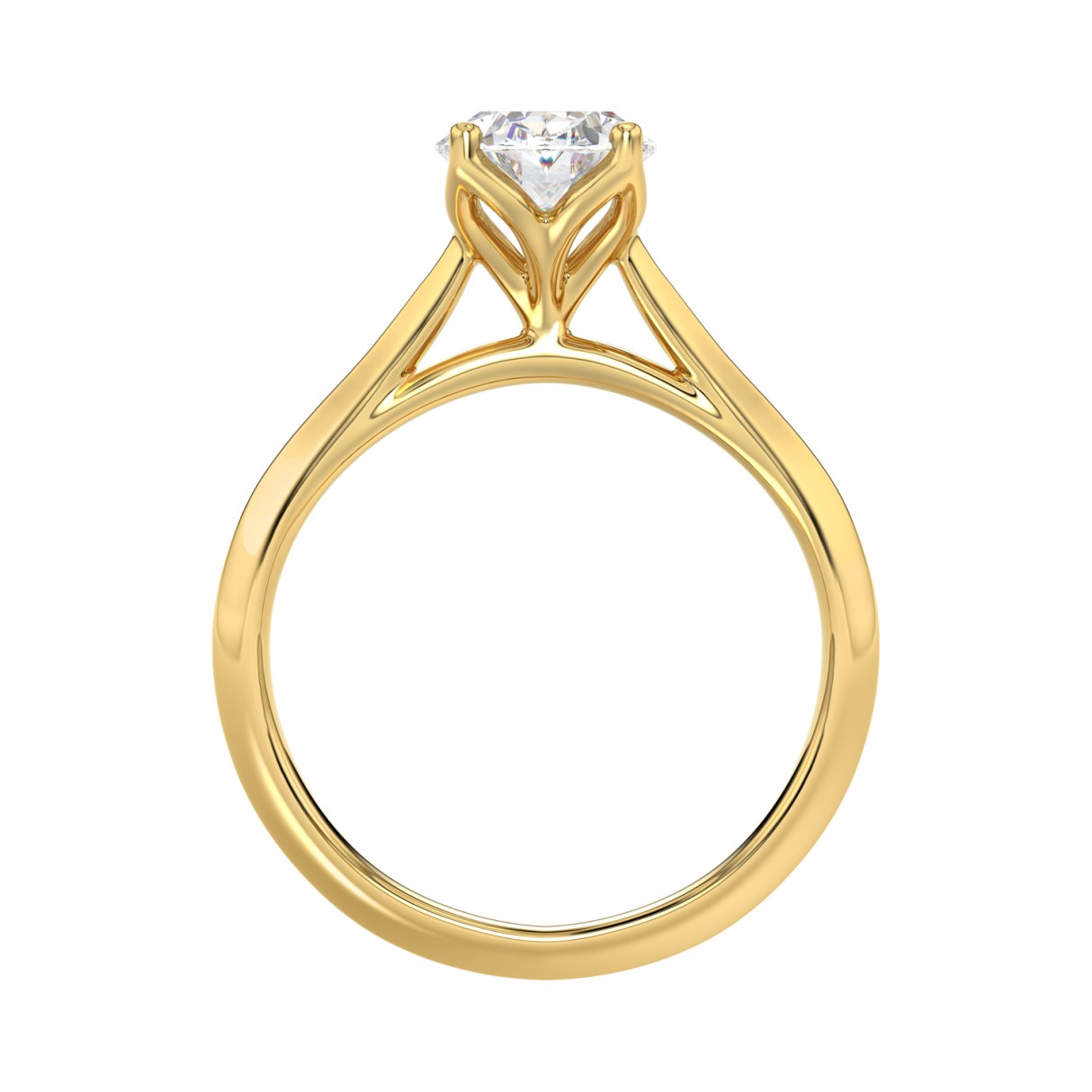 Luxury 2.00 Ct Oval Lab-Grown Diamond Solitaire Engagement Ring In 18K Yellow Gold (Color F-G -Clarity Vs1/Vs2)