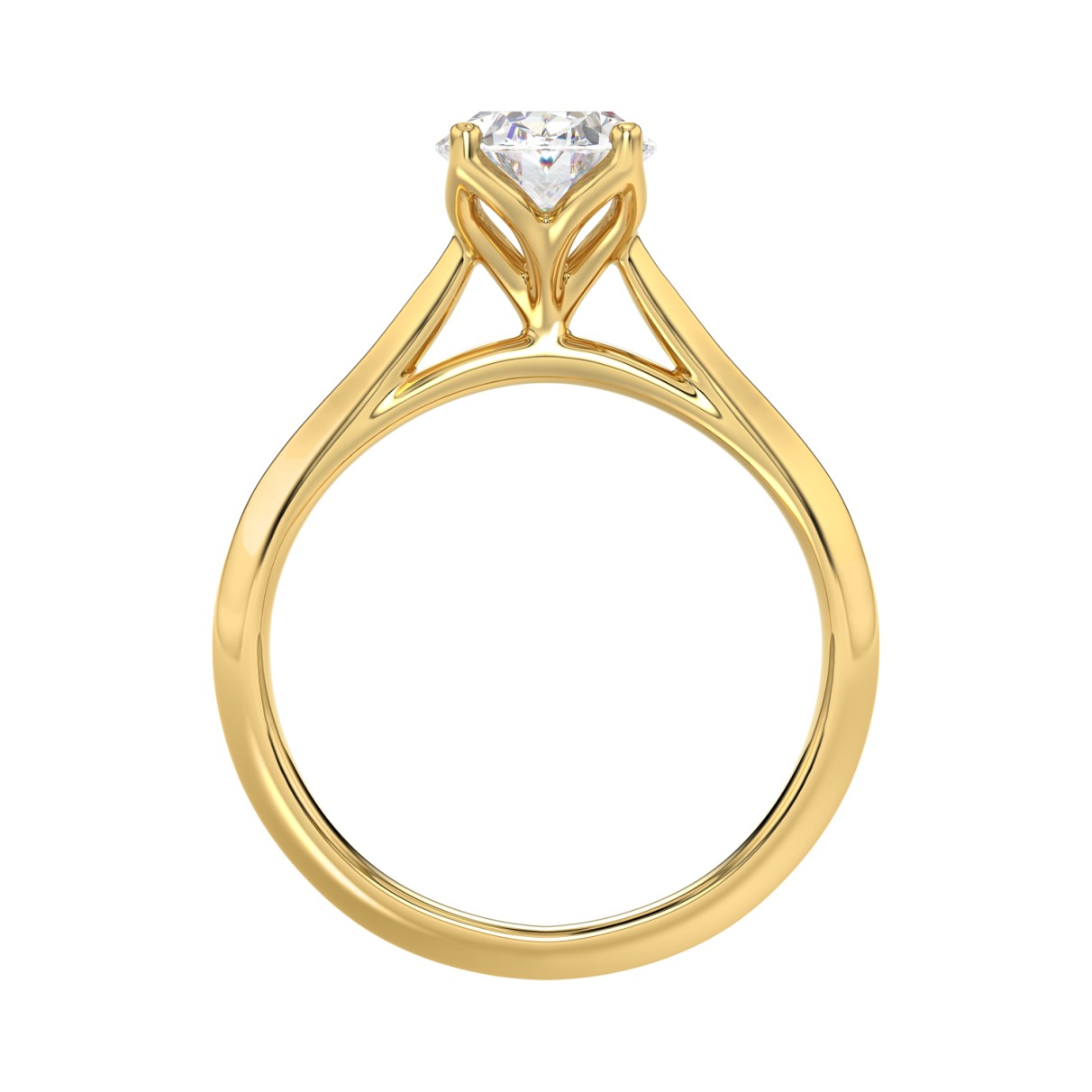 LADIES SOLITAIRE RING 2CT OVAL DIAMOND 14K YELLOW GOLD