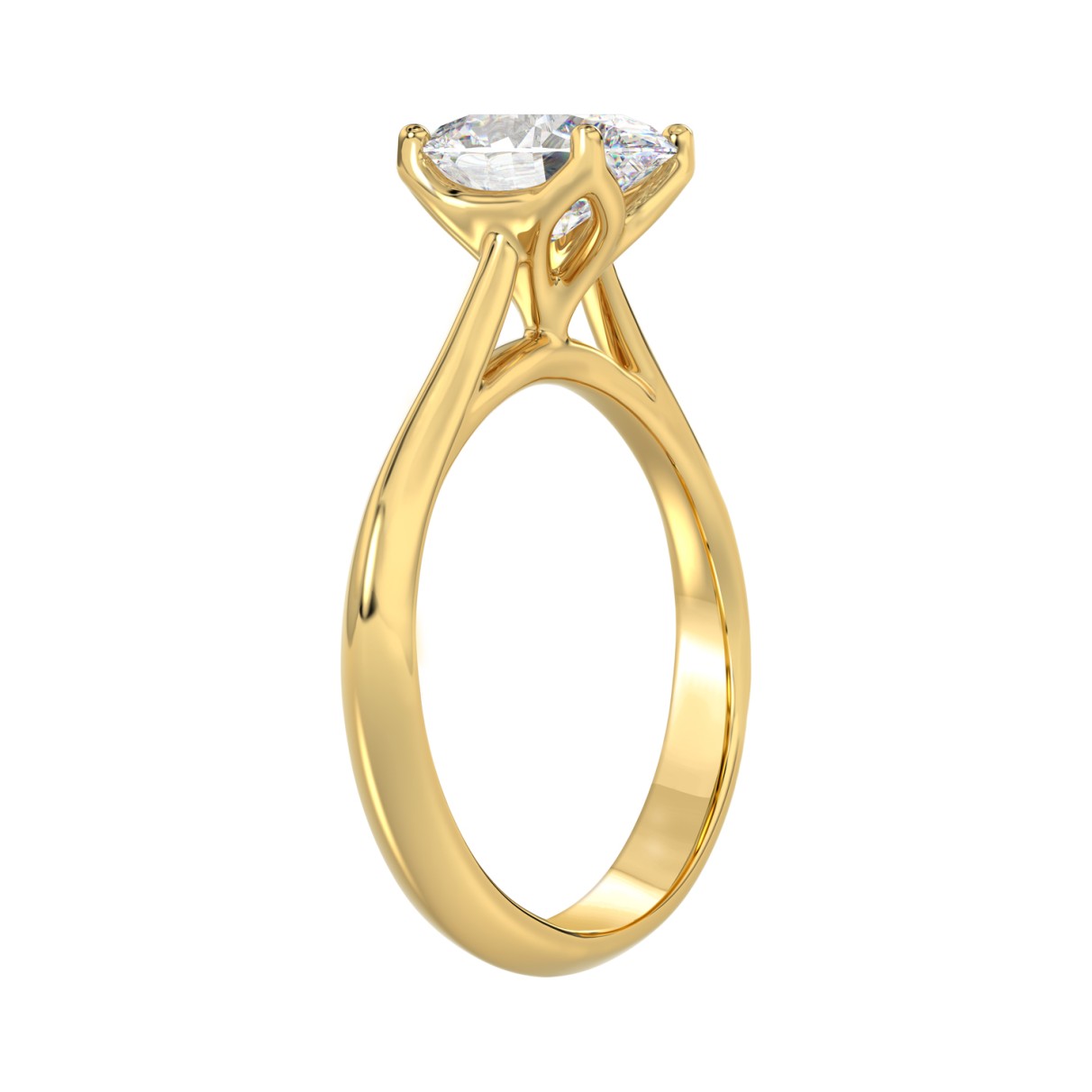 LADIES SOLITAIRE RING 2CT OVAL DIAMOND 14K YELLOW GOLD