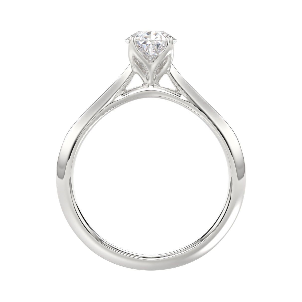 LADIES SOLITAIRE RING 1CT PEAR DIAMOND 14K WHITE GOLD