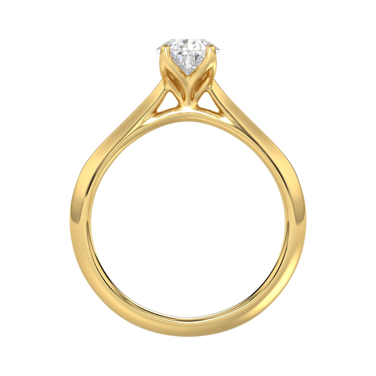 LADIES SOLITAIRE RING 1CT PEAR DIAMOND 14K YELLOW GOLD