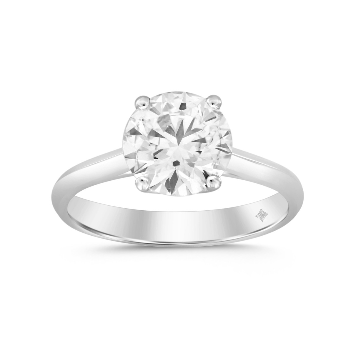 LADIES SOLITAIRE RING 1 1/2CT ROUND DIAMOND 14K WHITE GOLD