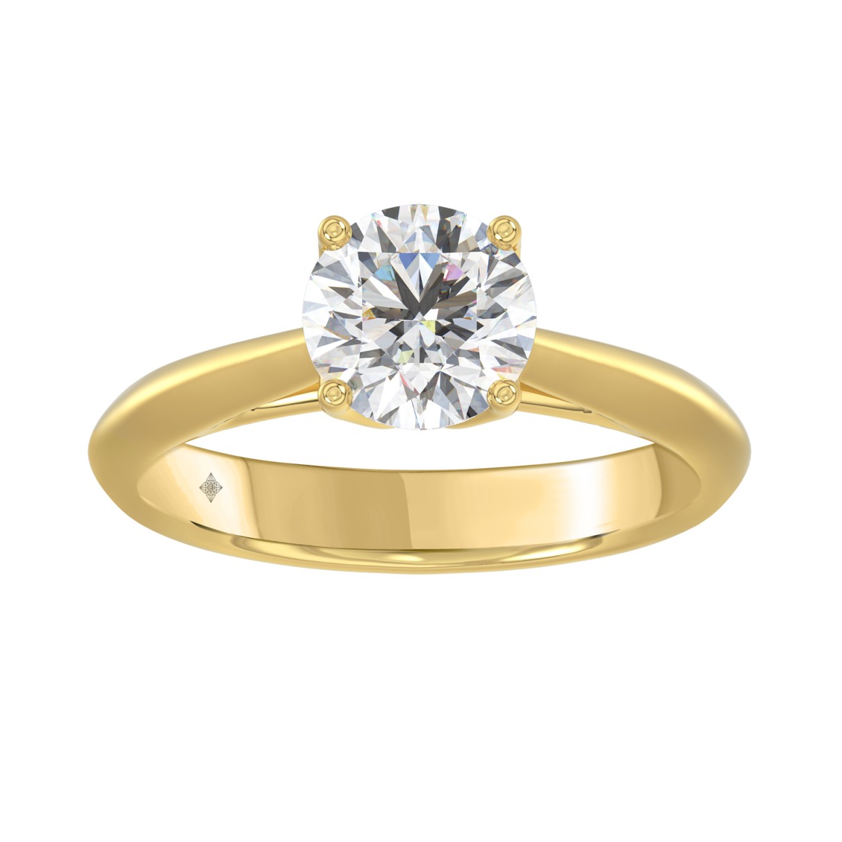 LADIES SOLITAIRE RING 1 1/2CT ROUND DIAMOND 14K YE...