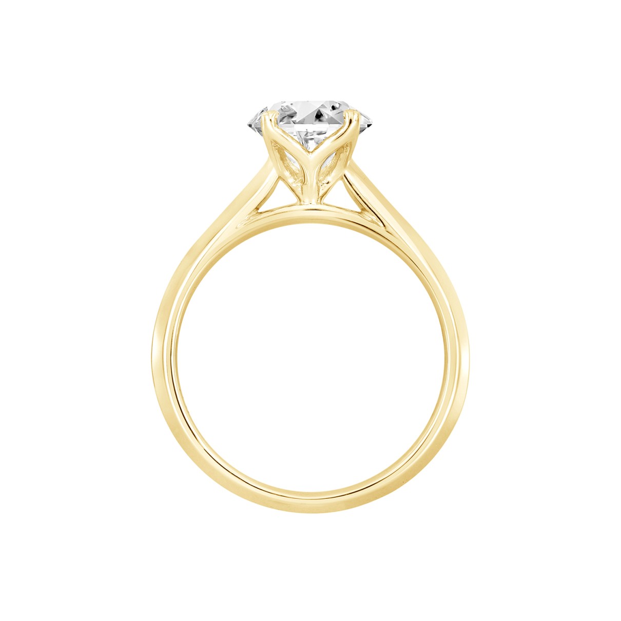 LADIES SOLITAIRE RING 1 1/2CT ROUND DIAMOND 14K YELLOW GOLD