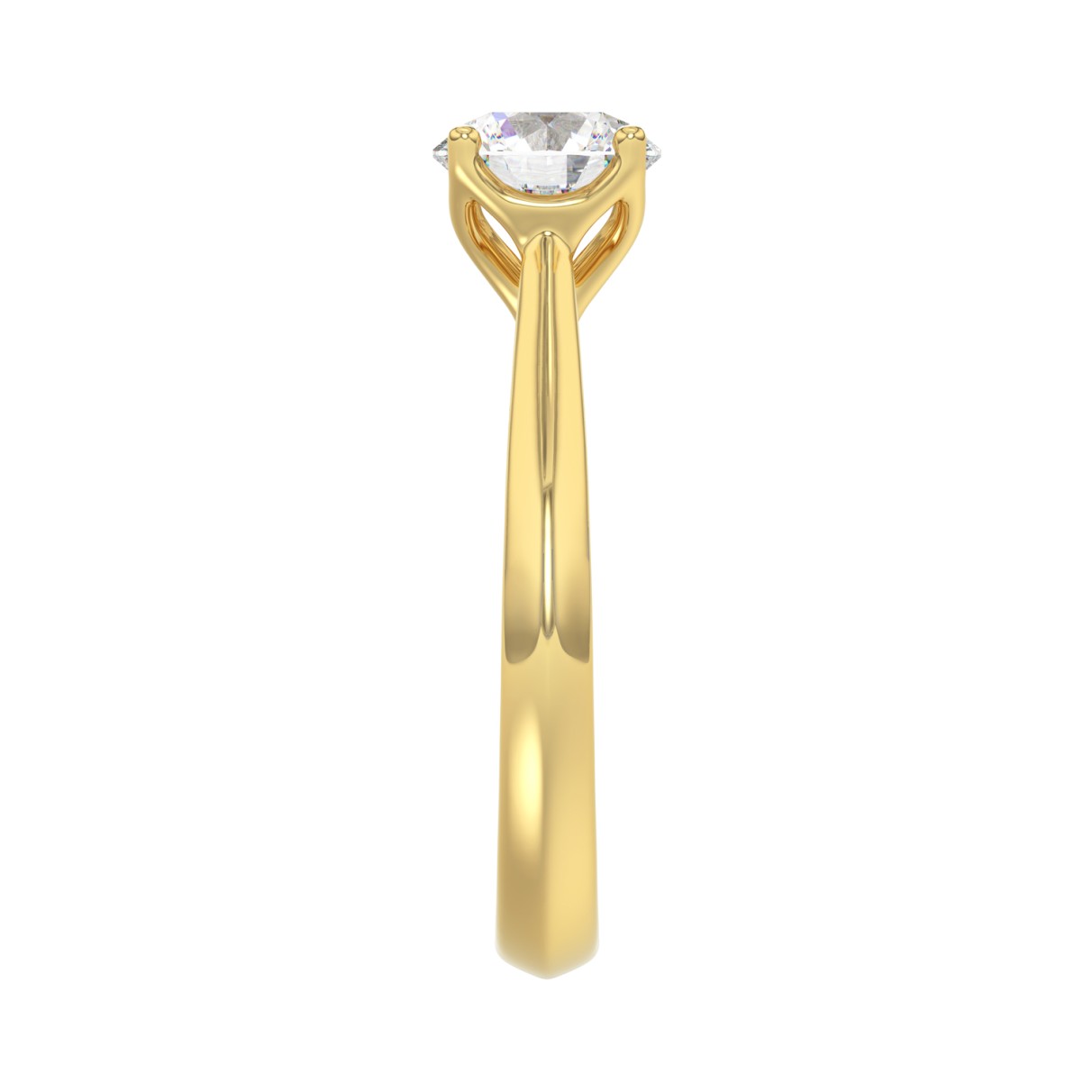 LADIES SOLITAIRE RING 1 1/2CT ROUND DIAMOND 14K YELLOW GOLD