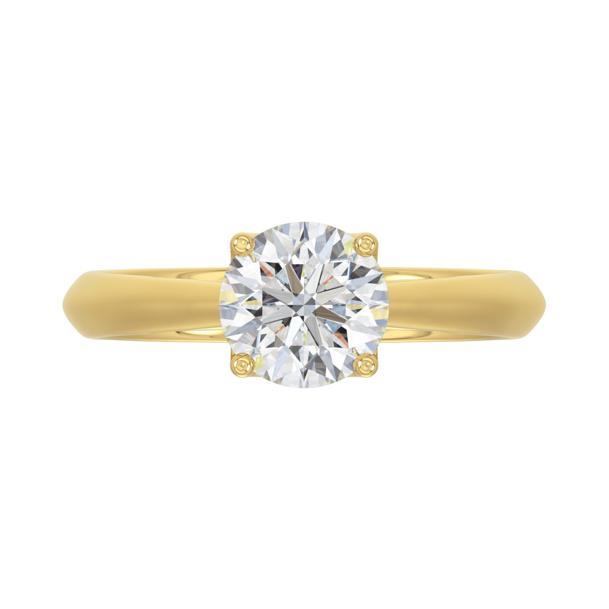 LADIES SOLITAIRE RING 1 1/2CT ROUND DIAMOND 14K YELLOW GOLD