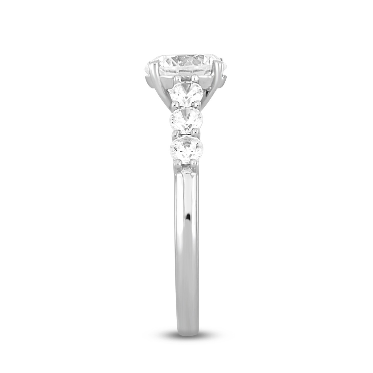 LADIES RING 2CT ROUND DIAMOND 14K WHITE GOLD (CENTER STONE ROUND DIAMOND 1 1/2CT )