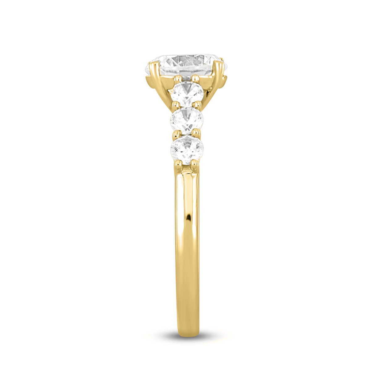 LADIES RING 2CT ROUND DIAMOND 14K YELLOW GOLD (CENTER STONE ROUND DIAMOND 1 1/2CT )