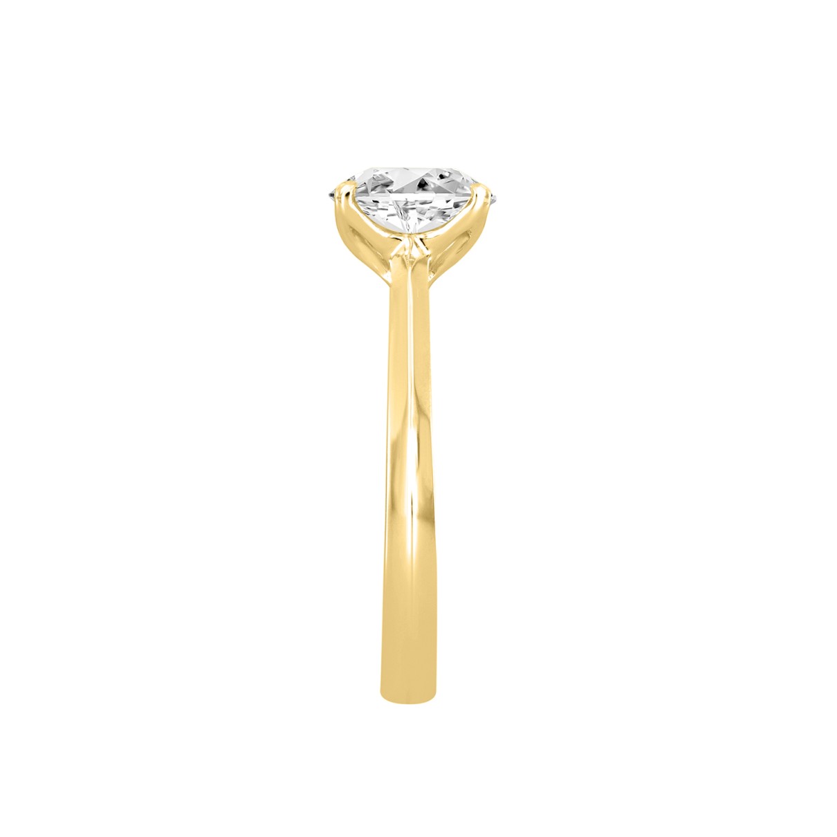 LADIES SOLITAIRE RING 1/2CT ROUND DIAMOND 14K YELLOW GOLD