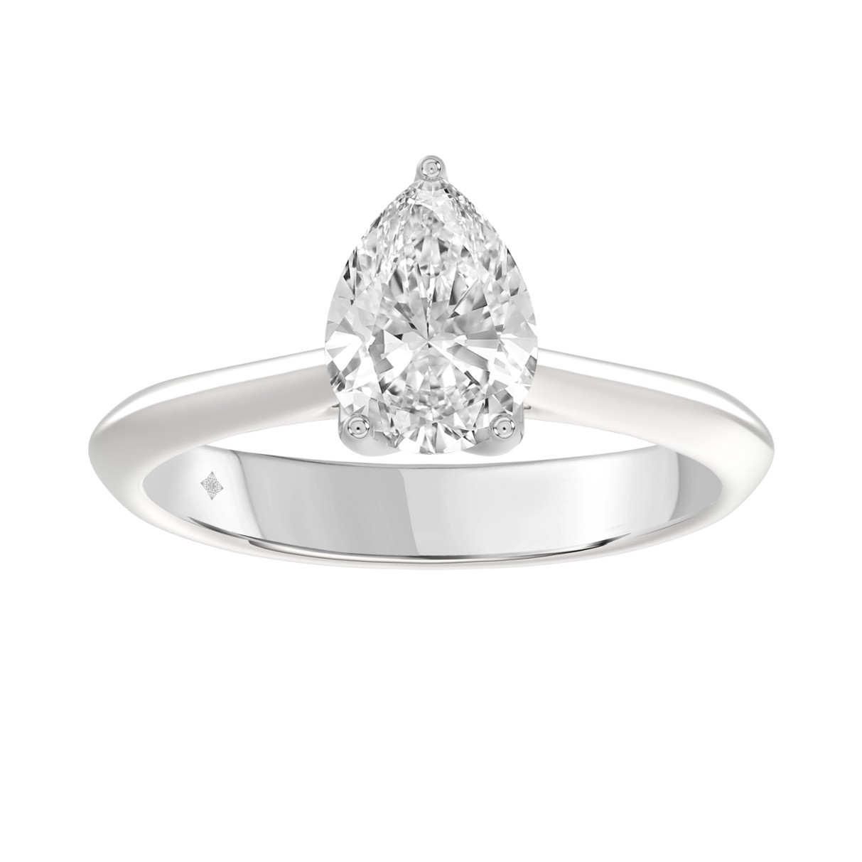 LADIES SOLITAIRE RING 1 1/2CT PEAR DIAMOND 14K WHI...