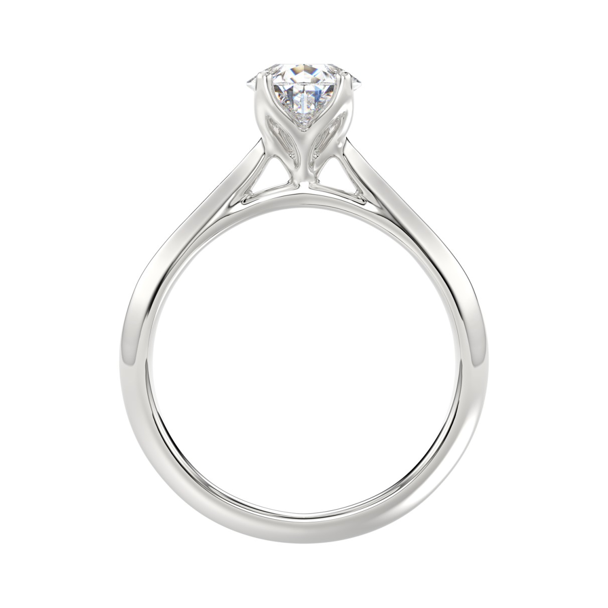 LADIES SOLITAIRE RING 1 1/2CT PEAR DIAMOND 14K WHITE GOLD