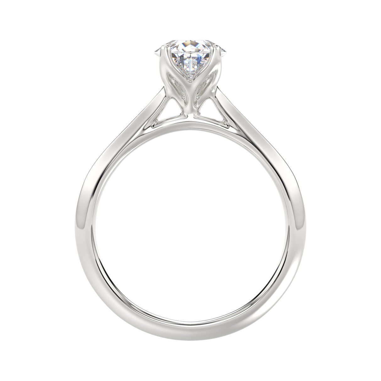 LADIES SOLITAIRE RING 1 1/2CT PEAR DIAMOND 14K WHITE GOLD