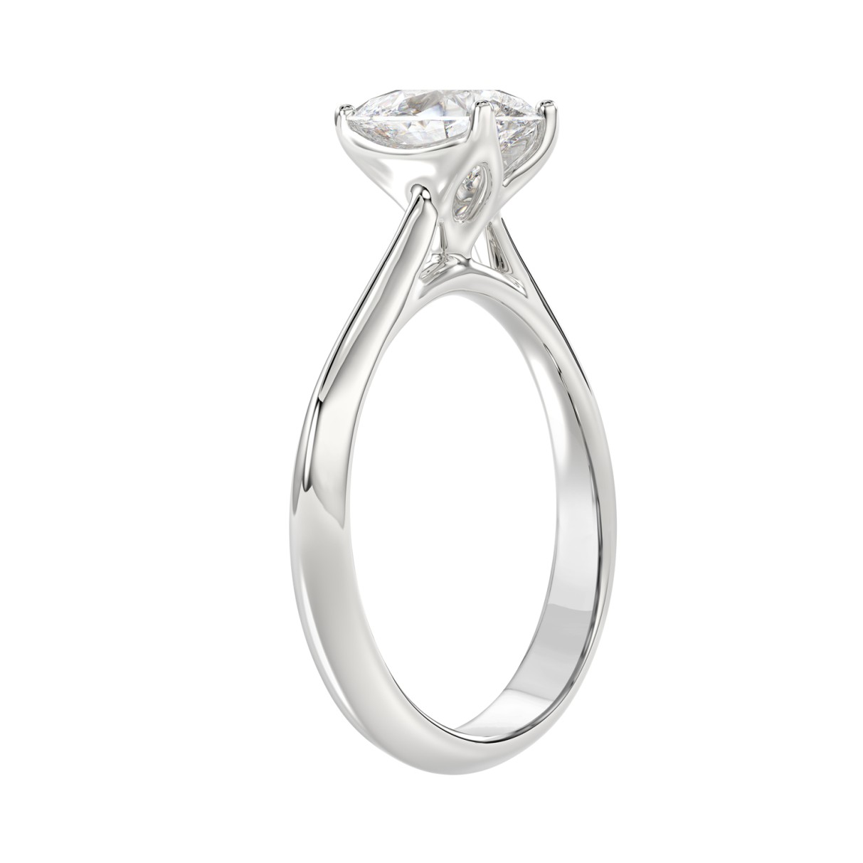 LADIES SOLITAIRE RING 1 1/2CT PEAR DIAMOND 14K WHITE GOLD