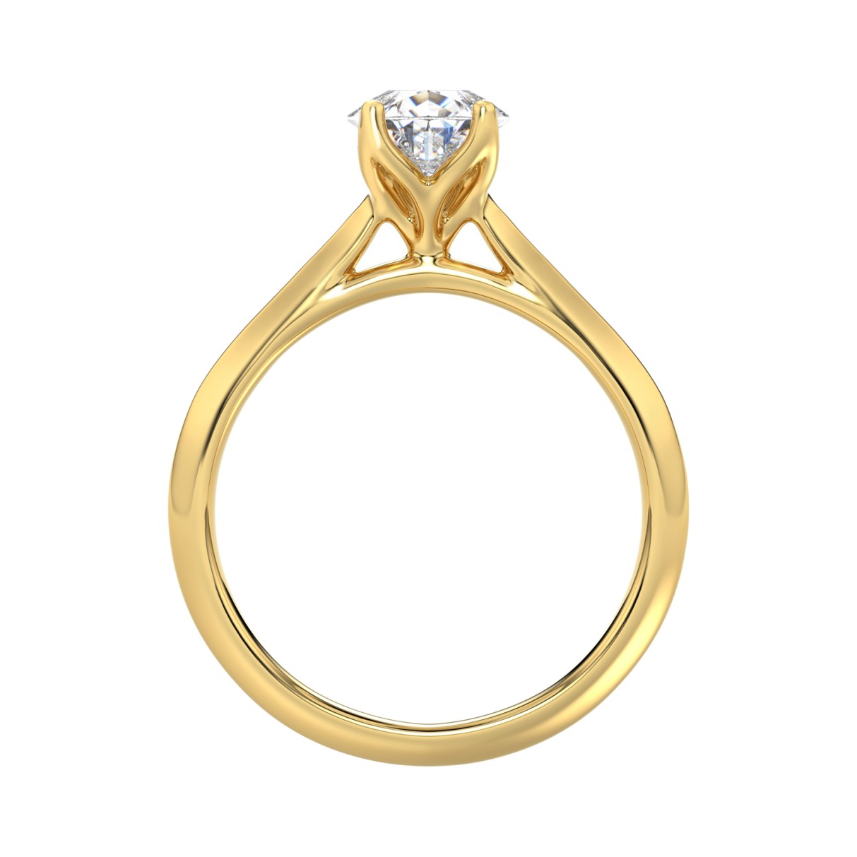 LADIES SOLITAIRE RING 1 1/2CT PEAR DIAMOND 14K YELLOW GOLD