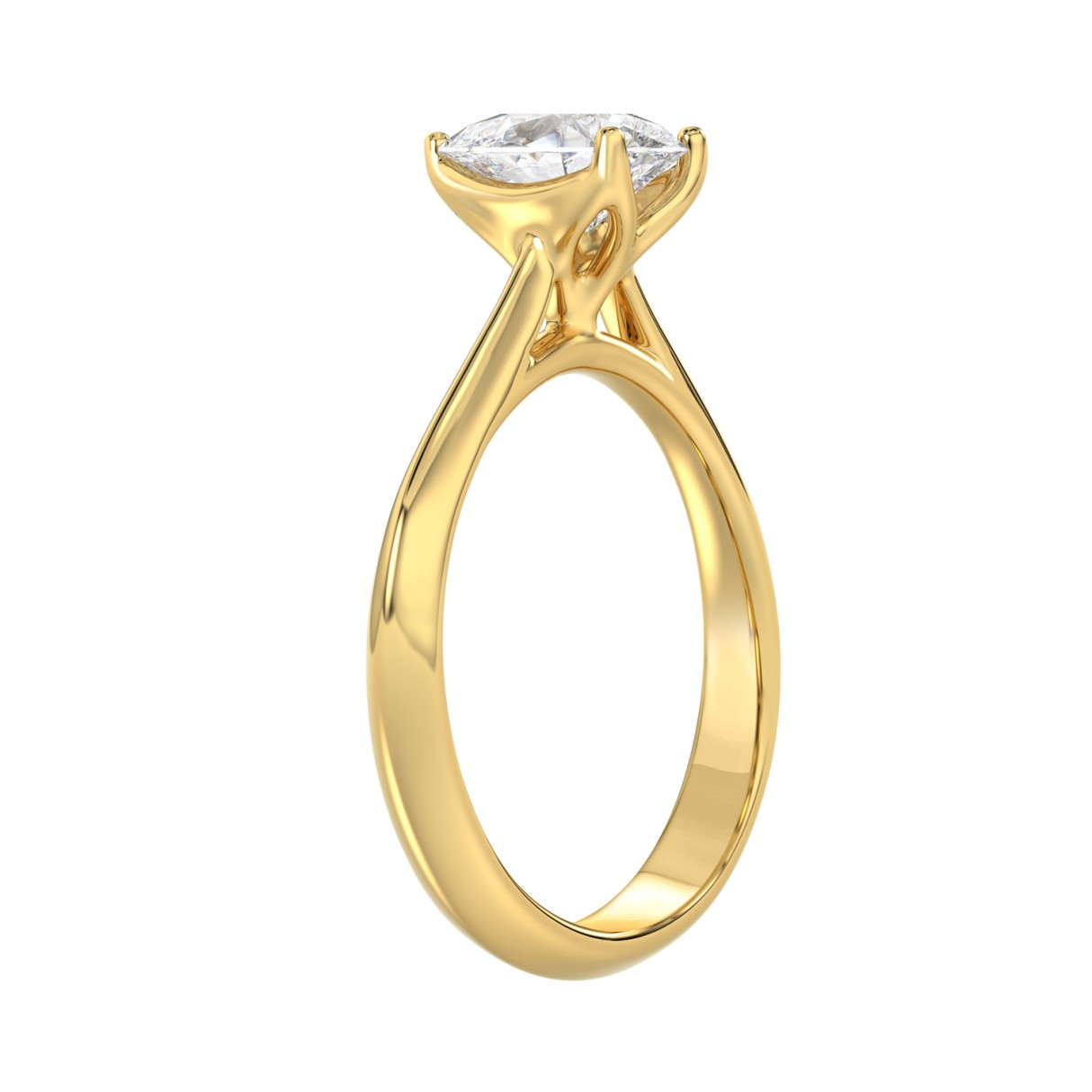 LADIES SOLITAIRE RING 1 1/2CT PEAR DIAMOND 14K YELLOW GOLD