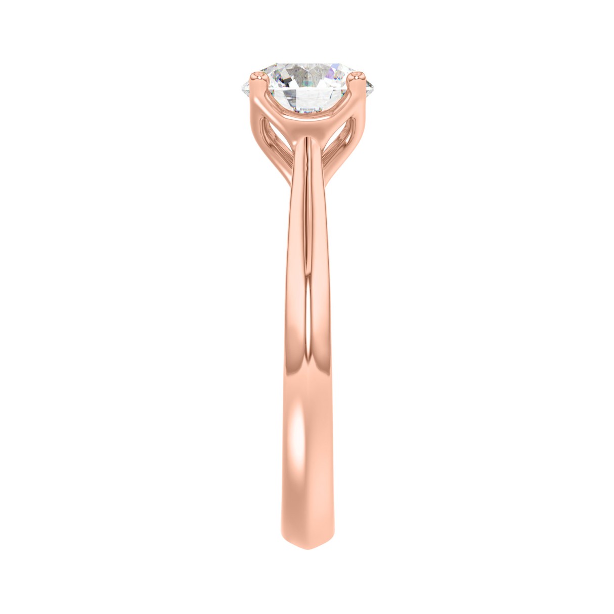 LADIES RING 2CT ROUND DIAMOND 14K ROSE GOLD