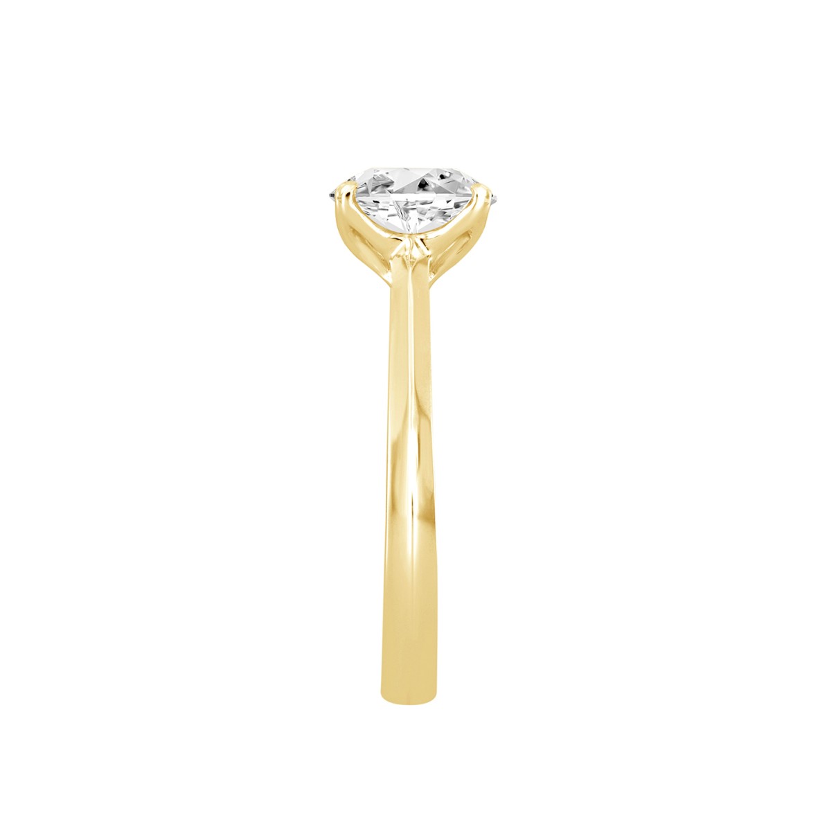 LADIES SOLITAIRE RING 2CT ROUND DIAMOND 14K YELLOW GOLD