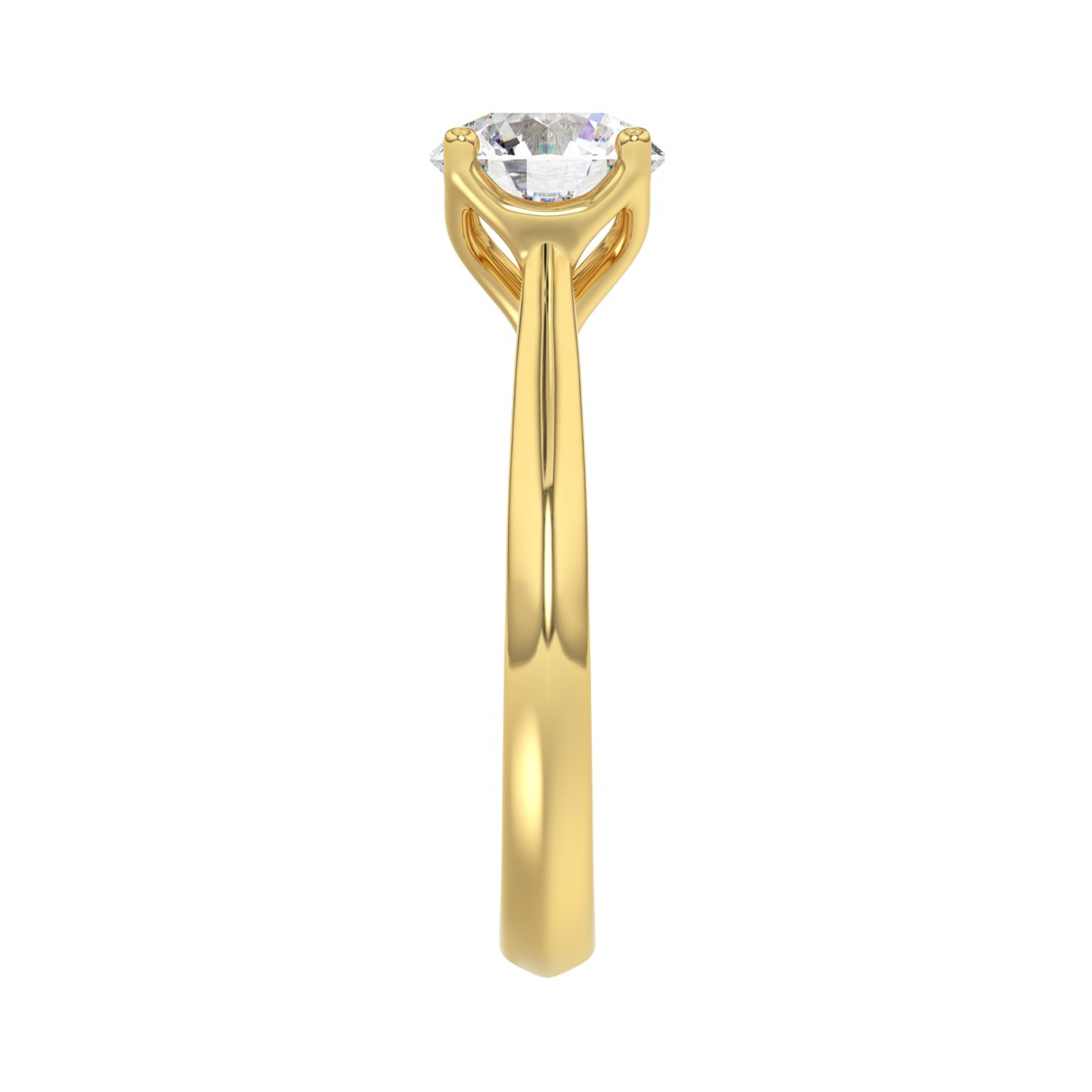 LADIES SOLITAIRE RING 2CT ROUND DIAMOND 14K YELLOW GOLD