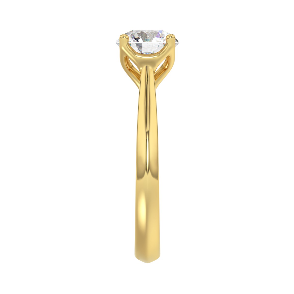 LADIES SOLITAIRE RING 2CT ROUND DIAMOND 14K YELLOW GOLD