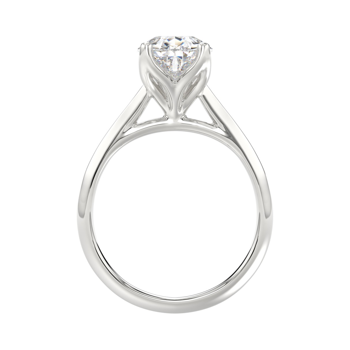 LADIES SOLITAIRE RING 3CT PEAR DIAMOND 14K WHITE GOLD