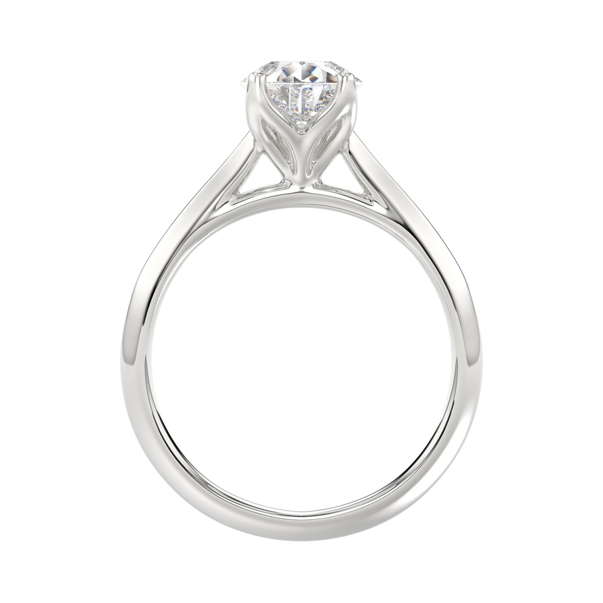 LADIES SOLITAIRE RING 2CT PEAR DIAMOND 14K WHITE GOLD