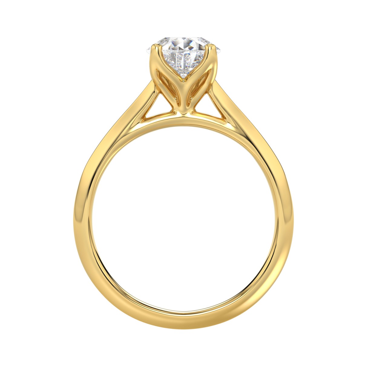 LADIES SOLITAIRE RING 2CT PEAR DIAMOND 14K YELLOW GOLD