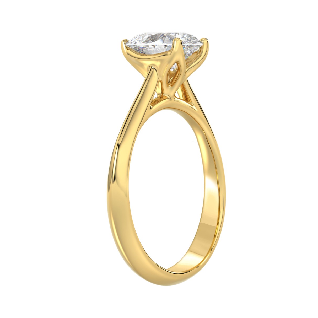 LADIES SOLITAIRE RING 2CT PEAR DIAMOND 14K YELLOW GOLD