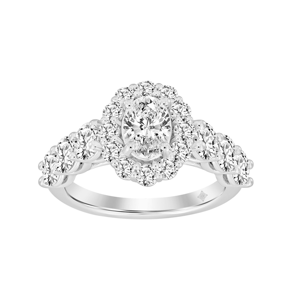 LADIES RING 3CT ROUND/OVAL DIAMOND 14K WHITE GOLD ...